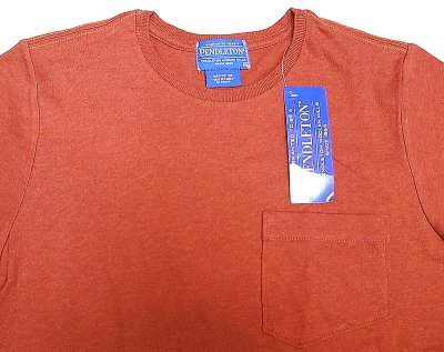 画像2: PENDLETON Pocket T-Shirts ペンドルトン ポケT 杢レンガ色 100% Cotton 