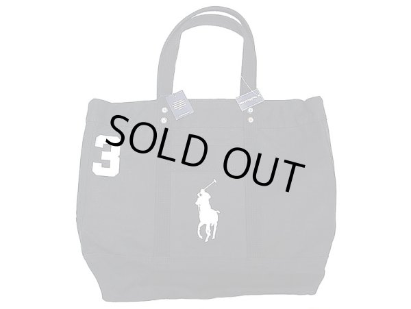 画像1: POLO by Ralph Lauren Big Pony Canvas Tote Bag ビッグ・ポニー トートバック 黒 (1)