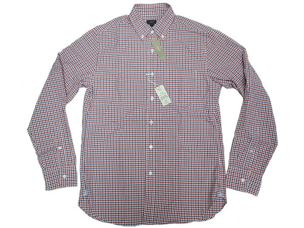 画像1: J.CREW 2-Ply Cotton Gingham B.D Shirts  白×紺×緑×赤 ボタン・ダウン (1)