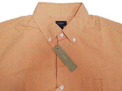 画像2: J.CREW 2-Ply Cotton Gingham B.D Shirts  橙×白 ウオッシュド・ボタンダウン