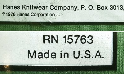 画像2: Deadstock 1976'S Hanes Pocket-T ヘインズ ポケT 綿100% 緑 USA製 袋入