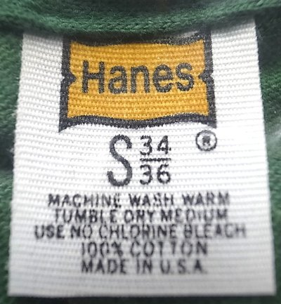 画像3: Deadstock 1976'S Hanes Pocket-T ヘインズ ポケT 綿100% 緑 USA製 袋入