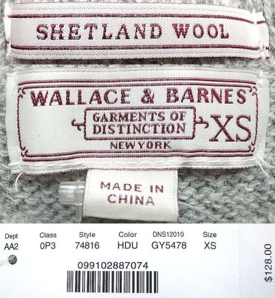 画像3: WALLACE & BARNES by J.Crew Shetland Sweater Gray-Mix スウェード肘当付