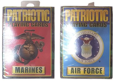 画像1: Deadstock 1990'S PATRIOTIC PLAYING CARDS USMC/ US.AIR.FORCE USA製 