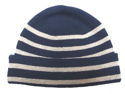 画像1: J.CREW Border Knit Cap  ジェイ・クルー ボーダー・ニット キャップ 紺×オートミール