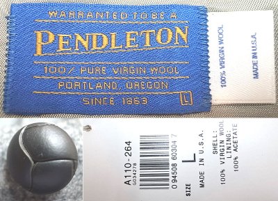 画像3: Deadstock 1990'S PENDLETON WOOL EASY JK GRAY USA製 ペンドルトン