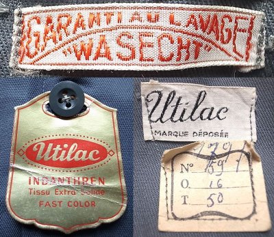 画像3: Deadstock 1960'S Utilac Cotton  Work JK ブルーグレイ・ワークJK EU製