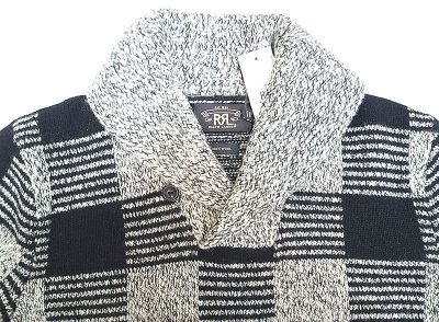 画像2: Double RL(RRL) Shawl Collar Wool Sweater ブロック・チェック・ショールカラー セーター