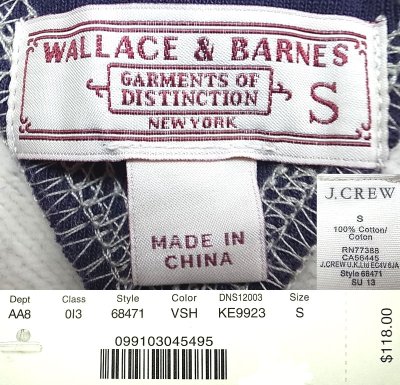 画像3: WALLACE & BARNES by J.Crew 3tone Sweat Shirts 両V フリーダム・スリーヴ