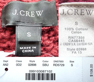 画像3: J.Crew Crew Neck Cable Knit ジェイ・クルー ケーブル・コットン・ニット セーター 赤