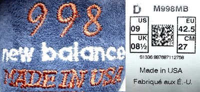 画像3: New Balance M998MB 紺×バーガンディ Made in USA ニューバラ アメリカ製 箱付