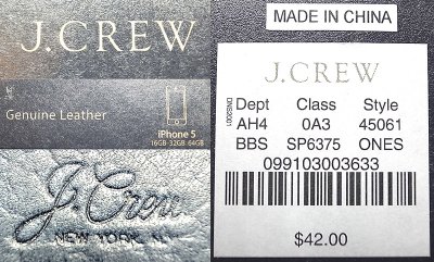 画像2: J.CREW IPHONE 5 Leather Case  ジェイ・クルー 本革 アイフォーンケース 紺ボーダー