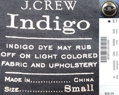 画像3: J.CREW Indigo Henley T-Shrits  ジェイ・クルー インディゴ(藍染）ヘンリーネック Tシャツ