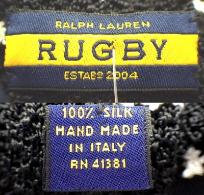 画像3: RUGBY Ralph Lauren SILK KNIT TIE ラグビー ・ニットタイ 黒ボーダー　イタリア製 
