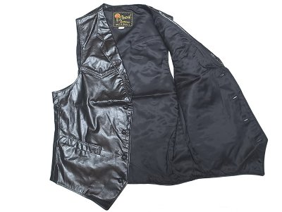 画像1: Deadstock 1980'S REED Leather Vest Lot.103 Black　リード本革ヴェスト USA製 