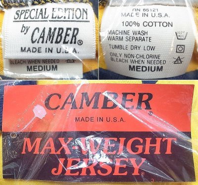 画像3: Deadstock 1990'S CAMBER MAX-WEIGHT Tシャツ 黄×紺  アメリカ製 袋入