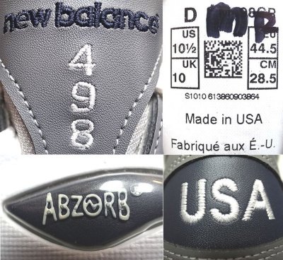 画像3: New Balance M498GR Made in USA ニューバランスアメリカ製　灰×紺　箱ナシ