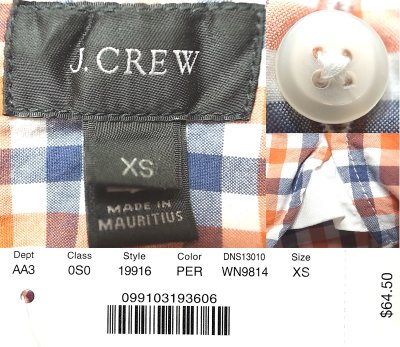 画像3: J.CREW 2-Ply Cotton Gingham B.D. Shirts 紺×朱赤×白 ボタン・ダウンシャツ