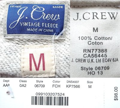 画像3: J.Crew Vintage Fleece 2tone Hoodie ジェイ・クルー ツートン 前V パーカー