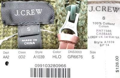 画像3: J.CREW Military Cotton Rib Kint Zip Cardigan コットン・リヴニット・ ジップJK　