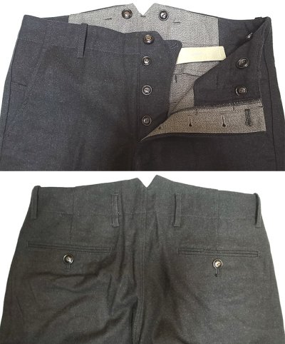 画像2: WALLACE & BARNES  Italian Melton Wool Work Trousers Charcoal  Gray 