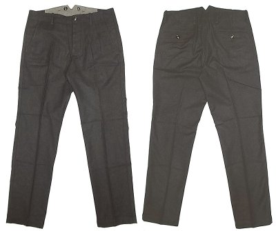 画像1: WALLACE & BARNES  Italian Melton Wool Work Trousers Charcoal  Gray 