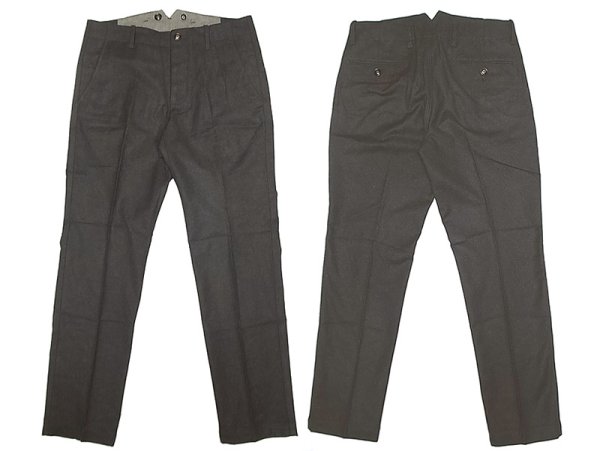 画像1: WALLACE & BARNES  Italian Melton Wool Work Trousers Charcoal  Gray  (1)