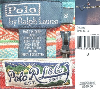 画像3: POLO Ralph Lauren Native Vest ポロ・ラルフ 中綿 ネイティヴ柄 ベスト フード付