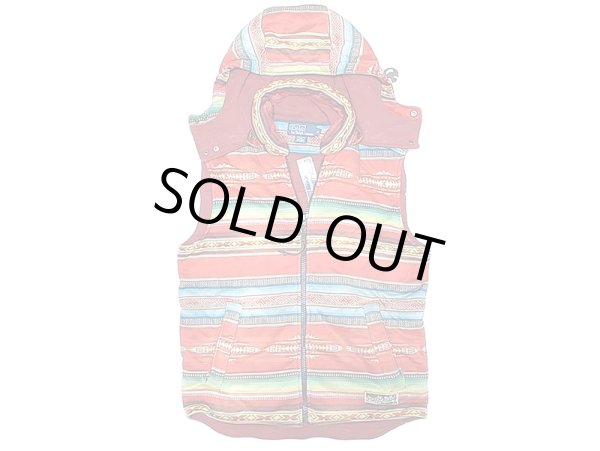 画像1: POLO Ralph Lauren Native Vest ポロ・ラルフ 中綿 ネイティヴ柄 ベスト フード付 (1)