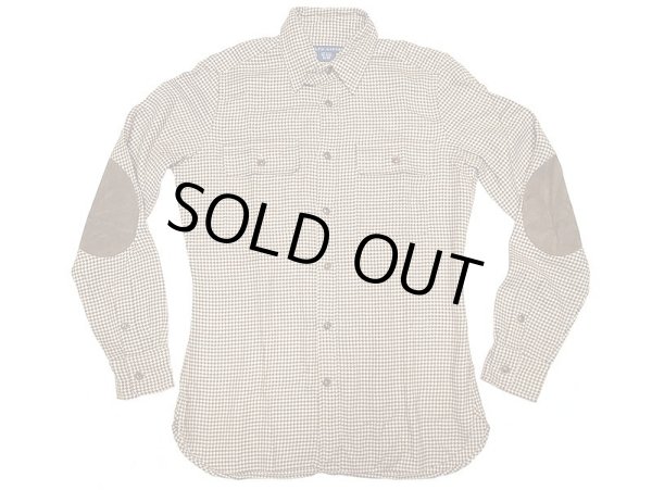 画像1: Ralph Lauren 茶 千鳥格子 Chin-Strap Flannel Shirts 【Women's】 Sales Sample (1)