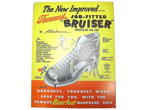 画像1: Thorogood JOB-FITTED "BRUISER" AD Pasteboard #2 Deadstock 1960'S (1)