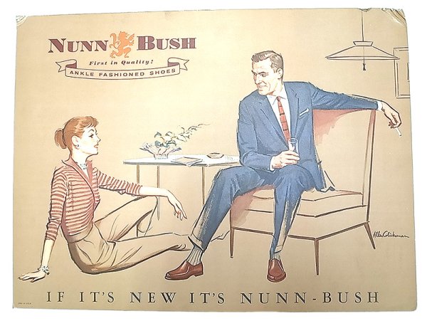 画像1: NUNN BUSH ANKLE-FASHIONED SHOES AD Pasteboard #2 Deadstock 1960'S (1)