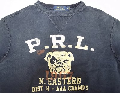 画像2: POLO by Ralph Lauren Sweat Shirts  P.R.L. N.EASTERN 前V スウェットシャツ 紺