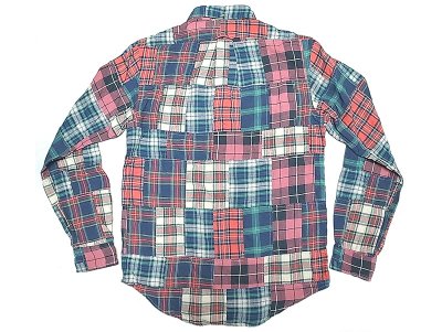 画像1: Ralph Lauren Plaid Patch-Work Flannel .B.D.Shirts パッチワーク フランネル