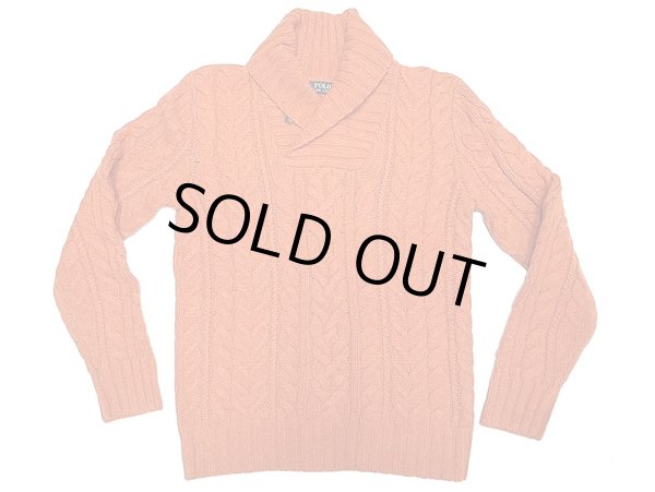 画像1: POLO Ralph Lauren Cable Shawl Collar Sweater ケーブルショールカラーセーター (1)