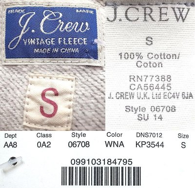 画像3: J.CREW 3tone Vintage Fleece ジェイ・クルー 前Vフリーダムスリーヴ スウェット#2 　