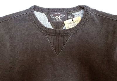 画像2: Double RL(RRL) Double-V Black-Indigo Sweat Shirts 両V ハリヌキ・リブ