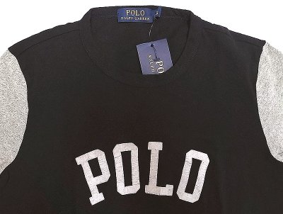 画像2: POLO Ralph Lauren "POLO" 2tone Long Sleeve T ポロ・ラルフ 黒×灰杢 ロンT