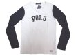 画像1: POLO Ralph Lauren "POLO" 2tone Long Sleeve T ポロ・ラルフ 白×紺 ロンT (1)