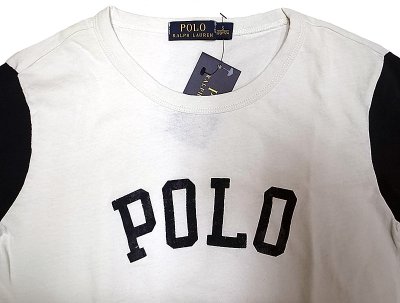 画像2: POLO Ralph Lauren "POLO" 2tone Long Sleeve T ポロ・ラルフ 白×紺 ロンT