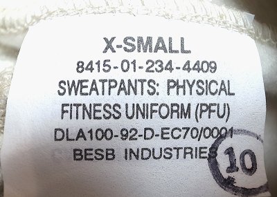 画像3: Deadstock 1992'S US.ARMY Sweatpants Physical Fitness Uniform USA製 袋入