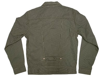 画像1: Double RL(RRL) Front Pleated Stripe 1st JK ダブルアールエル ファーストJK 黒 