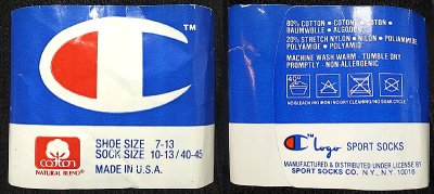 画像2: Deadstock 1980'S Champion Socks チャンピオン ソックス 黒/紺 Made in USA 