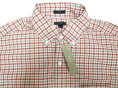 画像1: J.CREW 2-Ply Cotton Gingham B.D. Shirts 黄×赤×白 ボタン・ダウンシャツ