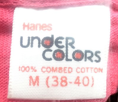 画像2: Deadstock 1972'S Hanes Under Colors Tee へインズ 綿100% ピンク USA製 袋入