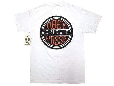 画像1: OBEY Worldwide POSSE Print T-Shirts  オベイ プリント ポケT 白 メキシコ製