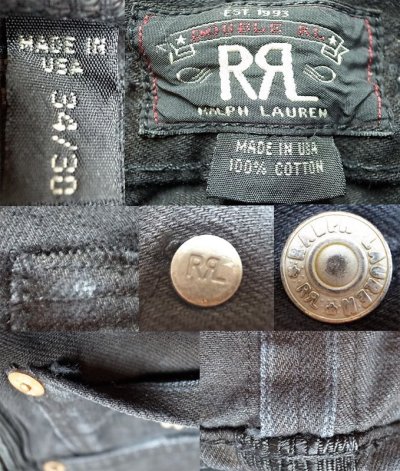 画像3: Double RL(RRL) Black Bake Western STATZ Jeans Vintage加工 BlackTie USA製