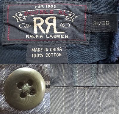 画像2: Double RL(RRL) Stripe Cotton Twill Trousers ダブルアールエル Vintage加工