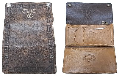 画像2: Double RL(RRL) Limited Souvenir Wallet ダブルアール コンチョ付 本革 三折財布 