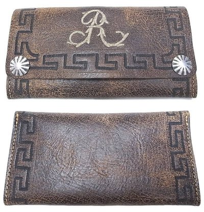 画像1: Double RL(RRL) Limited Souvenir Wallet ダブルアール コンチョ付 本革 三折財布 